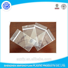 Fabricante personalizado cremallera bolsa de plástico transparente